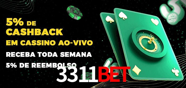 Promoções do cassino ao Vivo 3311bet